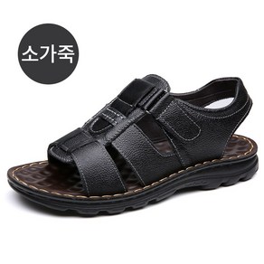 YANGTA 남성 천연 소가죽 샌들 진짜 가죽 여름 신발 미끄럼 방지 비치 샌들 드라이빙 슬리퍼