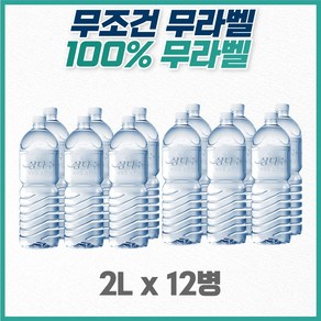 [제주삼다수 2L] 에코 무라벨, 12개, 2L