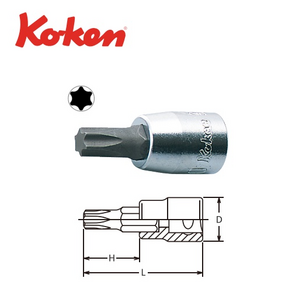 [KOKEN]코켄 1/4'별비트소켓 2025-28 T20, 1개