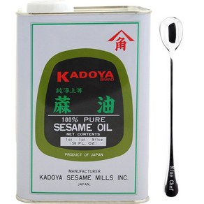 Kadoya Band 100% Pue Sesame Oil (Sesame Oil 56 O Kadoya 브랜드 100% 순수 참기름(참기름 56온스 1병) + 주문당 NineCh, 1개, 1.587kg