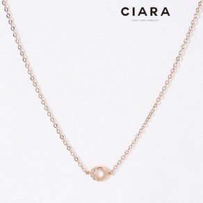 CIARA 14K Azeglio 미니서클 하프샤이닝 목걸이(GoldPlated)