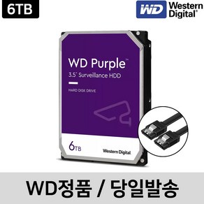 [WD정품] CCTV전용 WD Puple 하드디스크 / 오늘 출발, 1개, 6TB(WD64PURZ)