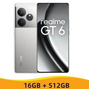 Realme 글로벌 버전 GT 6 5G NFC 휴대폰 스냅드래곤 8s Gen 3 5500mAh 배터리 120W SUPERVOOC 50MP Snoy, 512GB, 01 16GB 512GB Silve