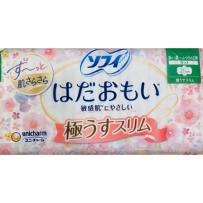 일본 유니참 쏘피 생리대 하다오모이 날개형 21cm 슬림사이즈 24매, 1개, 중형, 24매입