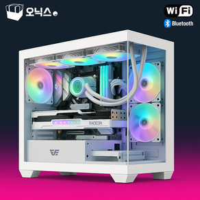 오닉스PC 오닉스PC 조립 게이밍 컴퓨터 데스크탑 본체 발로란트 롤 배틀그라운드, 화이트, 오닉스02번, 512GB, 16GB, Fee DOS