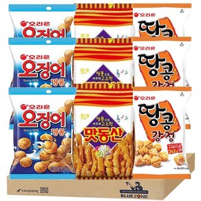 [블루존] 땅콩 과자 세트 (맛동산90g x 3+오징어땅콩98g x3+땅콩강정80g x3), 1개