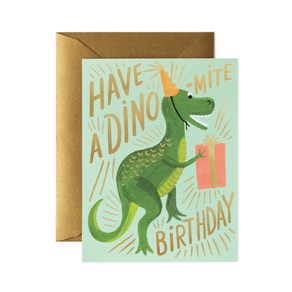 라이플페이퍼 Dino-mite Bithday Cad 생일 카드, 단품