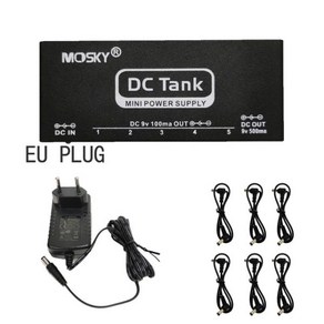 Mosky 미니 페달 전원 공급 장치 DC 탱크 기타 효과 페달 6 절연 출력 단락 및 과전류 보호, EU Plug, 03 EU PLUG, 1) EU Plug