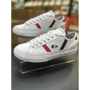 S마켓 NC고잔 라코스테 사이드라인 프로 TRI 123 1 CM (7-45CMA0056-WHT/NVY/RED) 스니커즈 천연가죽 편안한 고급스러운 데일리 남성화