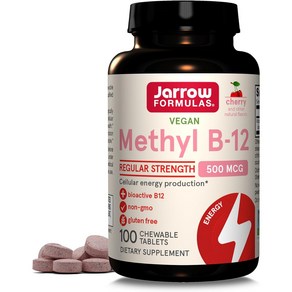 Jarrow Formulas 메틸 B-12 500 mcg 체리 로젠지