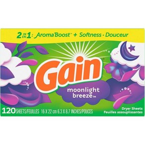 게인 드라이어 시트 달빛 브리즈 향 120 카운트 Gain, 1개