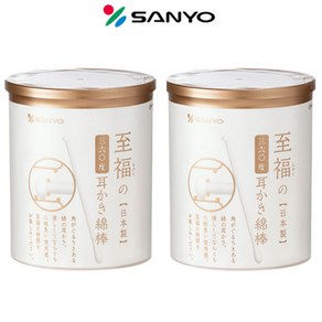 [일본직배]SANYO 산요 360도 귀 면봉 스탠다드타입 100개입 2통, 1