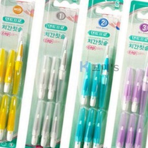 꼬미S 치간칫솔 6P 손잡이치실, 0.4mm, 1개