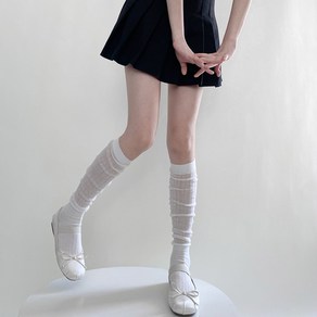 발목에서 한번더 마이삭스핏 굵은골 발목밴드 니삭스( knee high socks )