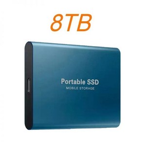 휴대용 외장 SSD 하드디스크 외장하드 1TB 하드 드라이브 2TB 고속 솔리드 디스크 USB 3.1/C 타입 대용량 저장 장치 노트북/휴대폰용, 없음, 13) Blue 8TB