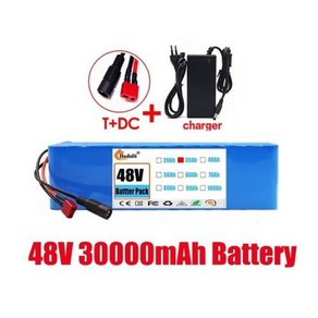 전기 자전거 스쿠터용 리튬 이온 배터리 팩 BMS 포함 54.6V 전기 자전거 48V 80Ah 2000W 13S3P DCT 신제품, 1개