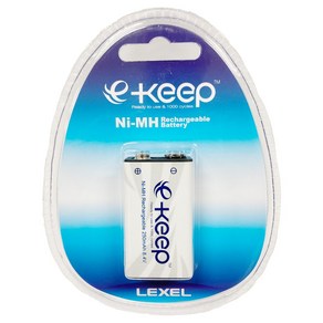 LEXEL e-Keep 9V Ni-MH 사각타입 충전지 8.4V 250mAh, 1개