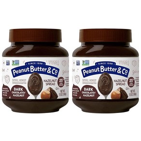 Peanut Butte & Co. 땅콩 버터 다크 초콜릿 헤이즐넛 스프레드 368.5g(13온스) 병 (2팩) 초콜릿 737.1g(26온스), 2개