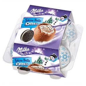 밀카 초콜릿 볼 4개입 4팩 스노우 오레오 Milka Snow Balls Oeo 1 x 112g chocolate with a delicate, 4개