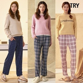 TRY 24FW 여성 기모 파자마 팬츠 3종