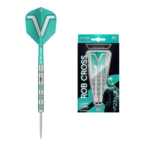 Taget Dats Rob Coss 80% 24G Steel Tip Dats 타겟 다트 롭 크로스 80% 24G 스틸 팁 다트, 1개, Aqua