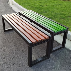 벤치 야외의자 정원 공원 놀이터 원목 철제 프레임 단단한, 벤치150x40x45cm