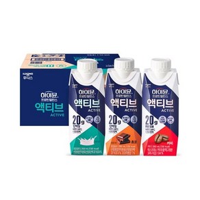 하이뮨 프로틴 밸런스 액티브 3종 밀크/초코/커피 1가지맛, 초코, 250ml, 18개