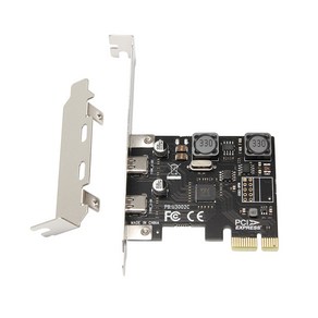 2포트 USB 3.1(10Gbps) PCIe 카드 USB-C 초고속 PCIe expess X1 to Type C x2 호스트 컨트롤러 카드 Type-C PCIe 어댑터, 1개