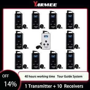 YARMEE 투어 가이드 시스템 무선 오디오 송신기 수신기 동시 통역 여행용 마이크 이어폰 포함, 01 1피스 Chaging Cable