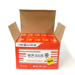 DANDAN 청색 콘크리트못 75mm 3kg ( 300g * 10갑 ), 10개