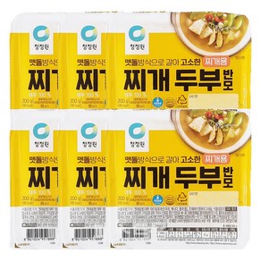 청정원 고소한 찌개두부 반모, 6개, 200g