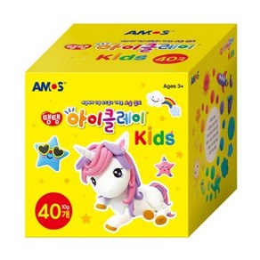 아모스 아이클레이 키즈 3 유아용 클레이 40p, 혼합색상, 400g, 1세트