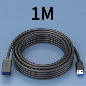 USB 3.0 고급형 케이블 연장선 1미터 충전 외장하드 데이터 전송, 1m, 블랙, 1개