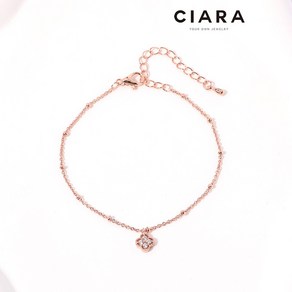 CIARA 14K Riomaggioe 클로버셰입 플라워 팔찌 (GoldPlated)