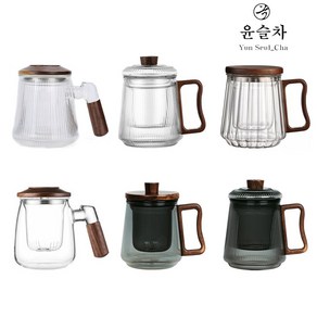 윤슬차 원목 머그컵 홈카페 유리컵 대용량 카페머그잔, 원목 티머그04_(500ml), 1개