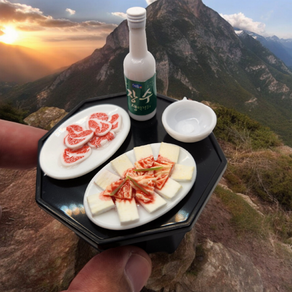 우우아 납골당수육 두부 김치 머릿고기 막걸리술상 두부김치 상차림 봉안당 막걸리 술상 장식 추모장식 추모관 추모공원, 혼합색