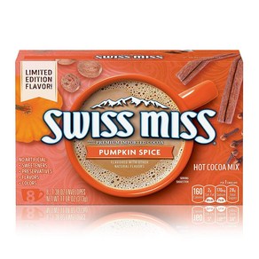 Swiss Miss Hot Cocoa Mix Pumpkin Spice 11.04 Ounce 스위스 미스 핫 코코아 믹스 호박 향신료 11.04 온스, 1개입, 312g, 8개