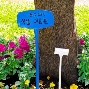 리빙캔버스 대형 화분 이름표 텃밭 화단 이름표 원예용 네임픽 50cm, 10개, 화이트