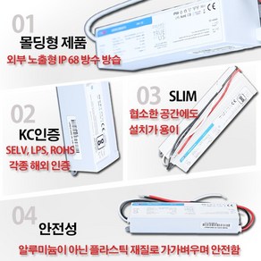 유니온 SMPS 12V/ LED 안정기 컨버터 60W-300W 모음/ IP65/방수형, 60w, 1개