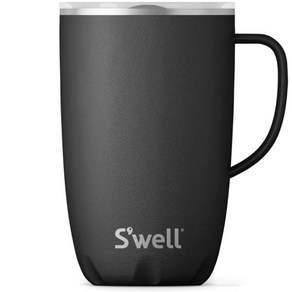 스웰 SWELL 스텐 트래블 머그 티크우드 물통 보온 보냉 텀블러 오닉스, 470ml, 1개