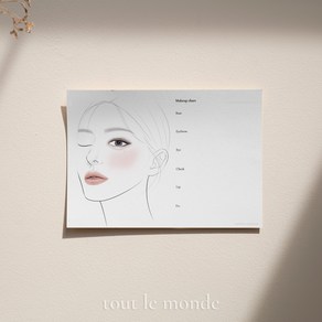 [뚜르몬드]NO15 메이크업 페이스 차트 30매, B5(182mm x 257mm), 1개