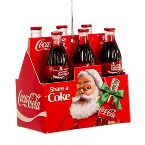 Coca-Cola 'Shae A Coke' 6-Pack Bottles Onament Chistmas 코카콜라 'Shae A Coke' 6팩 병 장식품 크리스마스, Multi Colo, 2.65in, 1개, Multi Colo