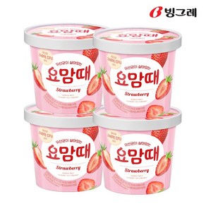 빙그레 요거트 아이스크림 요맘때 홈컵 스트로베리, 4개, 710ml