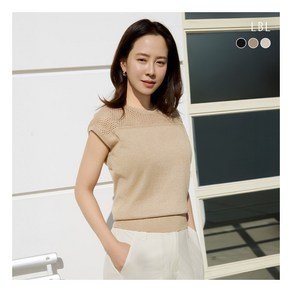 [LBL] (런칭가 79 900원) 25SS 린넨블렌디드 크로셰 캡소매 니트 3종
