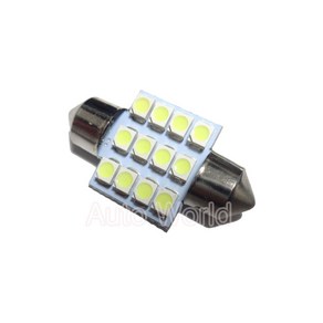 12v T10 led 전구 미등 실내등 번호판등 2칩 4칩 31mm 36mm 확산형, 16번 12칩 31mm 화이트 LED, 1개, 16번 12칩 31mm 화이트 LED