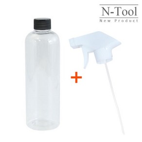 엔툴 투명 소분용기 500ml 20cm + 28파이 트리거 + 기본뚜껑, 1개