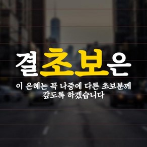 윈스턴 결초보은 차량스티커 8종 자동차 극한 운전 시트컷팅, 2.결초보은04(FV004)(옐로우혼합), 화이트, 1개