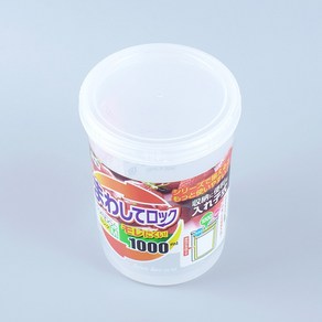 사나다 원형 냉장고 정리 포켓용기 밀폐용기 캐니스터 용기 1000ml 1L 대용량 곡물통, 1개, 1개