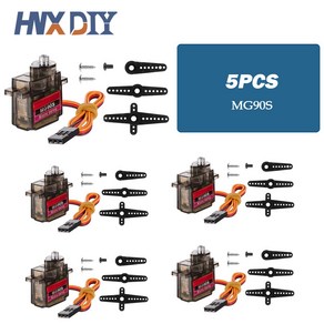 미니 자동차 비행기 헬리콥터 아두이노 로봇용 마이크로 서보 모터 금속 기어 아날로그 RC MG90S 180 도 1-, 02 5pcs-Metal Gea, 한개옵션1