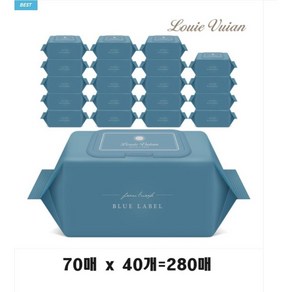 루이비앙 블루 라벨 저자극 엠보싱 아기물티슈 캡형 86평량, 280개입, 1개